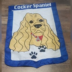 Cocker Spaniel Dog Flag - Blue and White